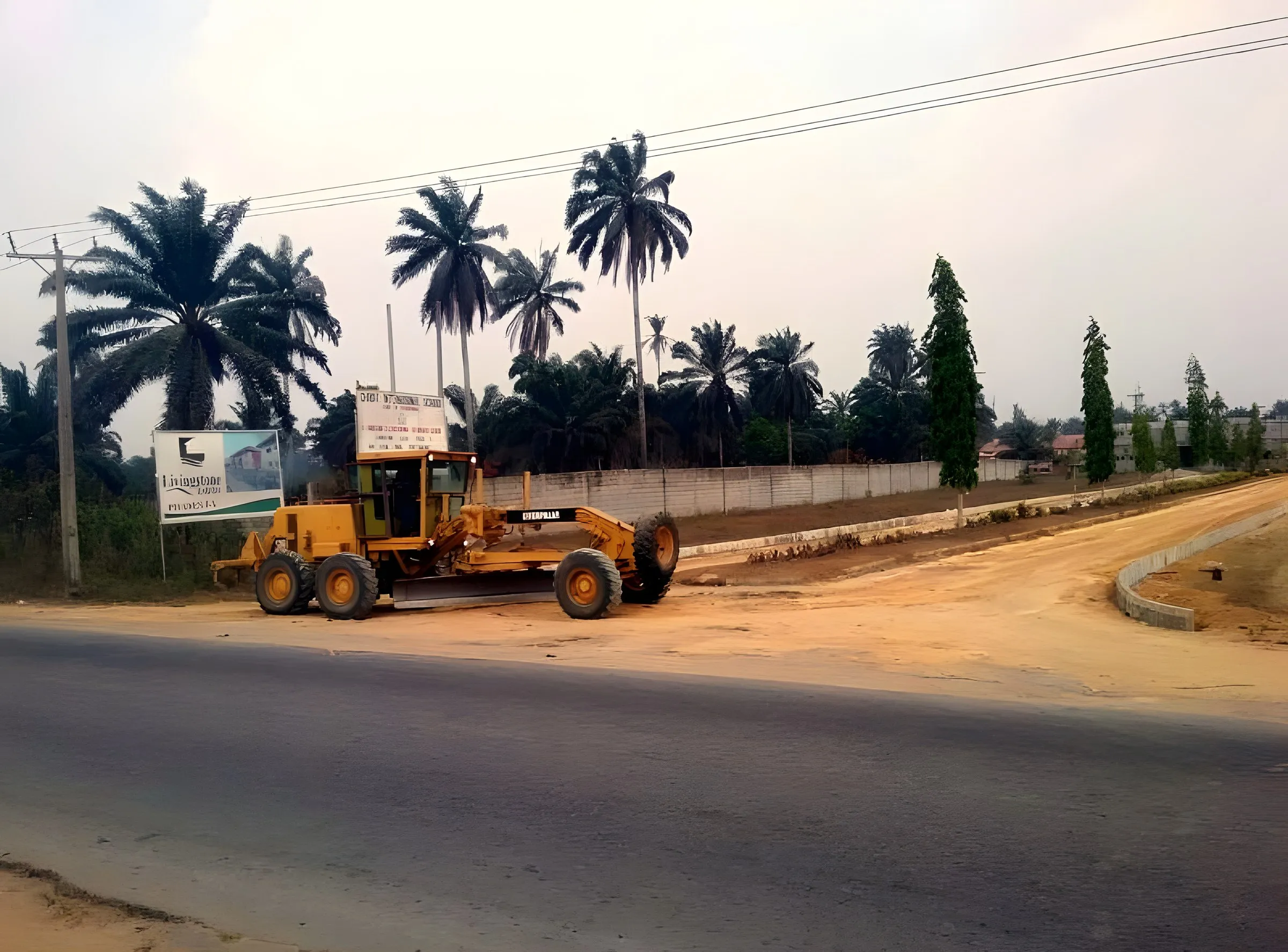 Site progress · Estate entrance from the main road