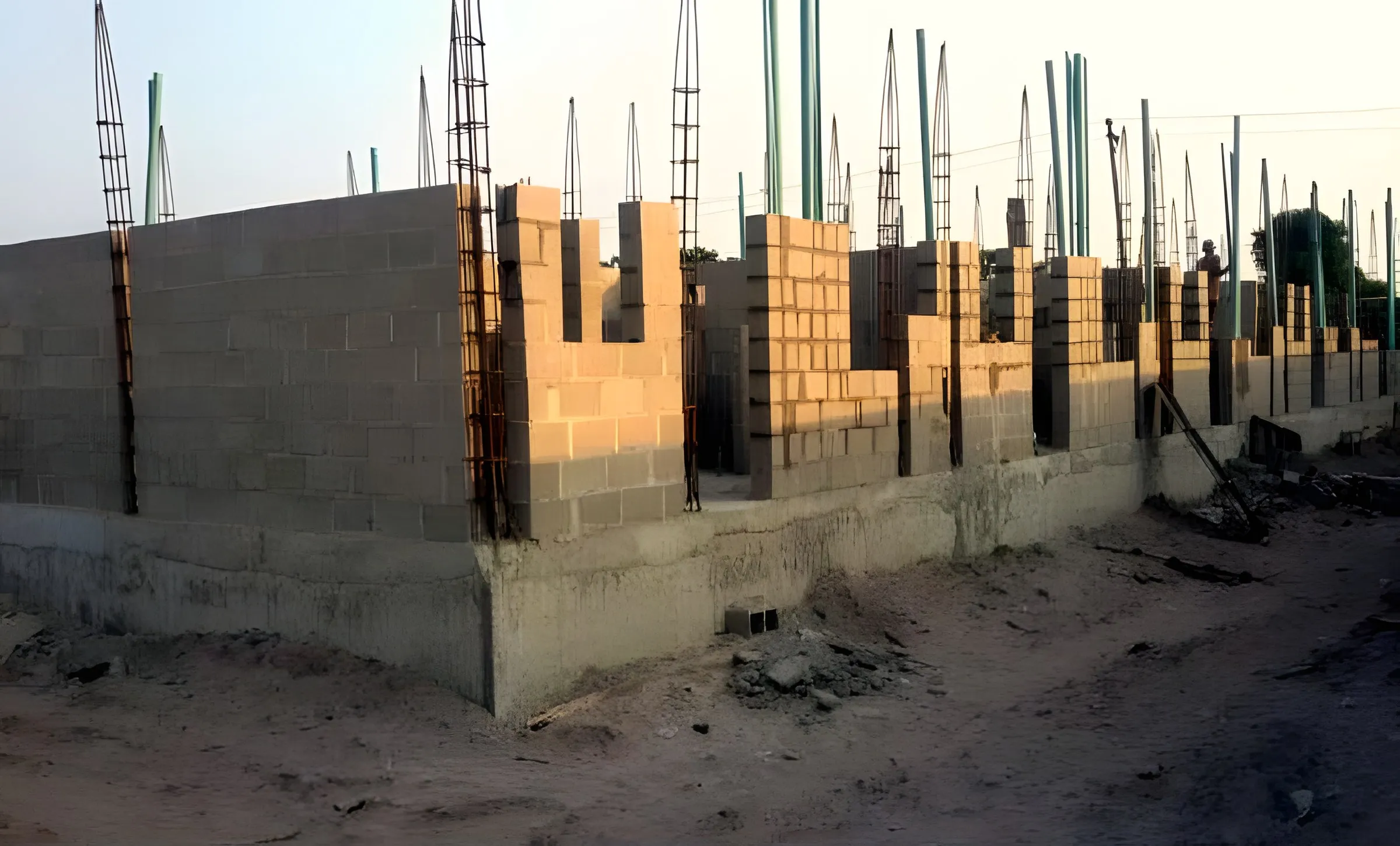 Site progress · Blockwork rising