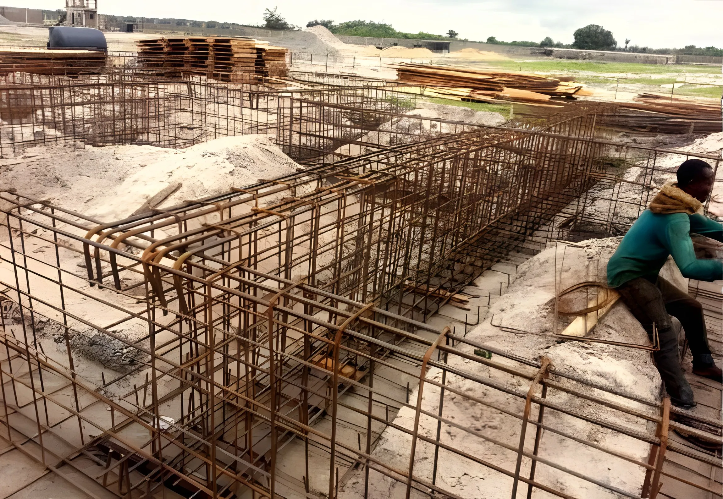 Site progress · Reinforcement cages